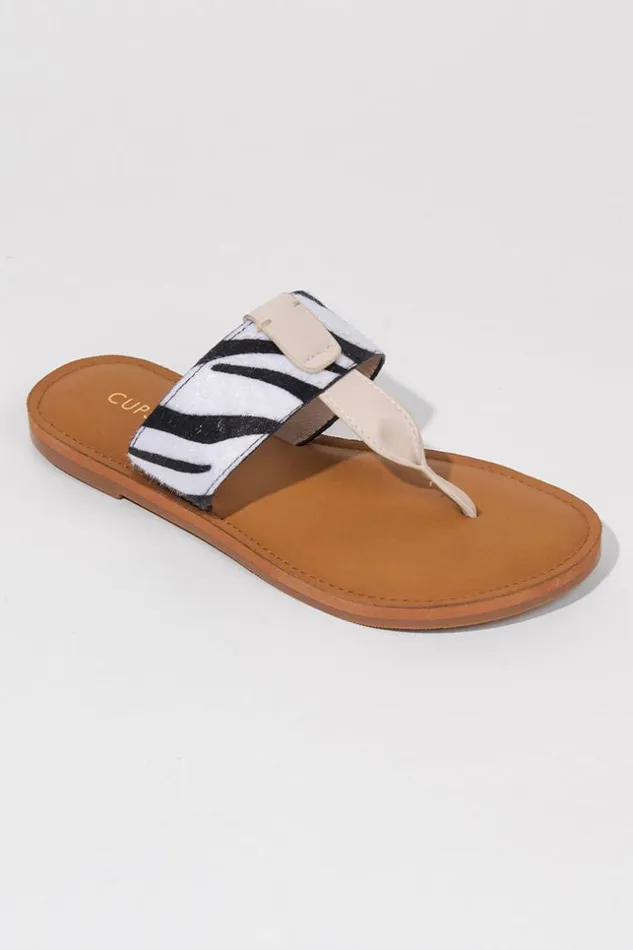 Women Sandals Cupshe Amaretto Animal Print Flat Sandals Multicolor