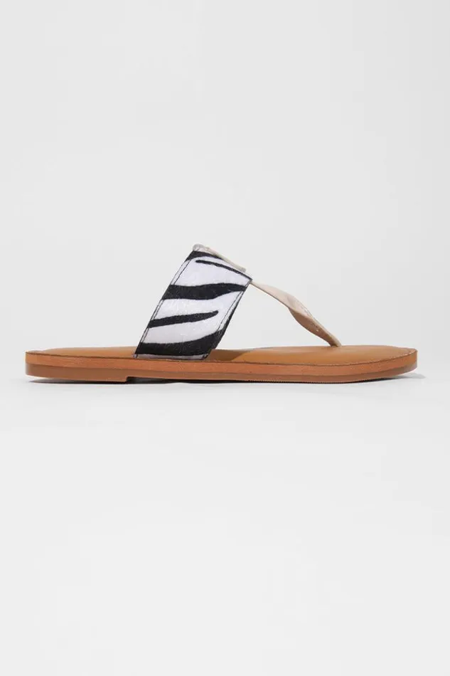 Women Sandals Cupshe Amaretto Animal Print Flat Sandals Multicolor