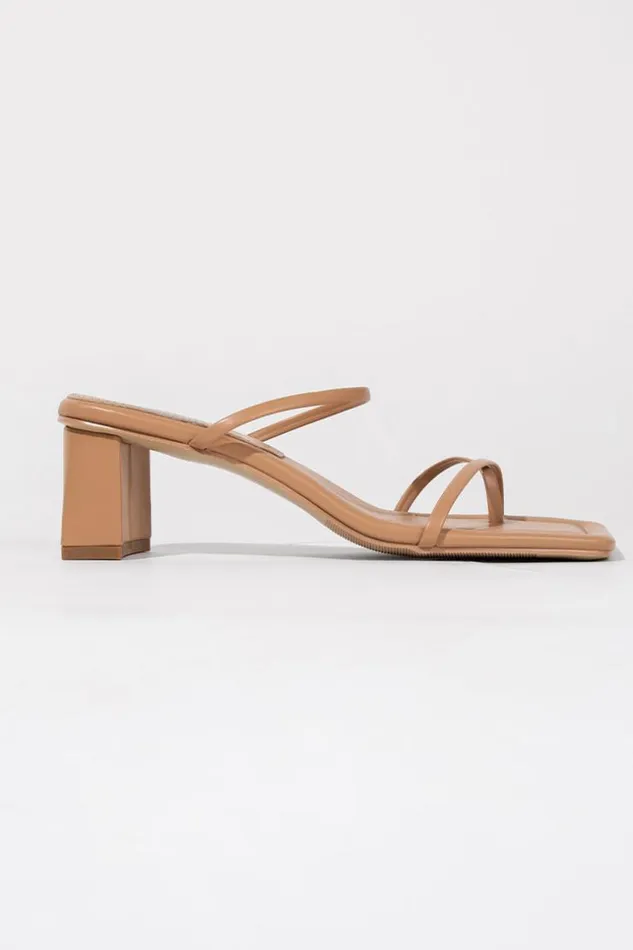 Women Sandals Cupshe Amaretto Open Toe Mid Heel Sandals Khaki