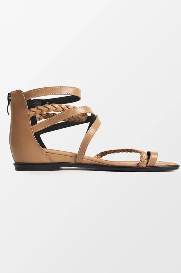 Women Sandals Cupshe Ambrosia Brown Open Toe Flat Sandals Brown