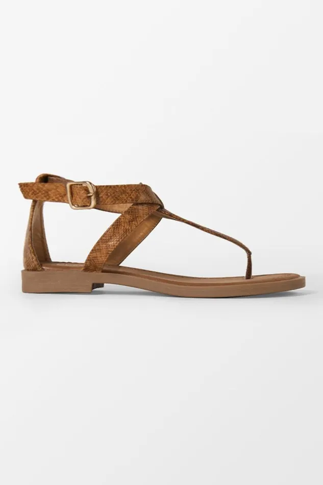 Women Sandals Cupshe Baja Brown Open Toe Thong Strap Sandals Brown