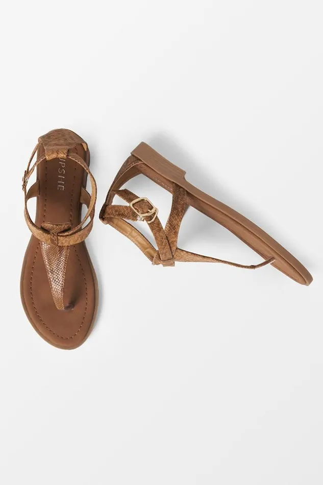 Women Sandals Cupshe Baja Brown Open Toe Thong Strap Sandals Brown