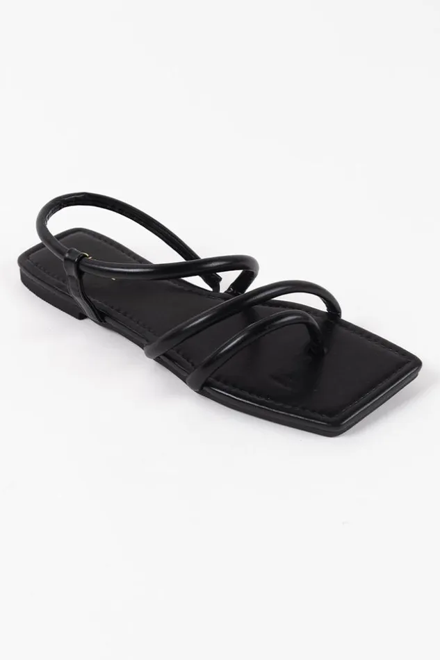 Women Sandals Cupshe Marni Black Flat Open Toe Sandals Black