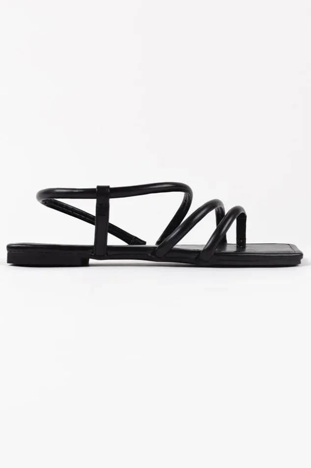 Women Sandals Cupshe Marni Black Flat Open Toe Sandals Black