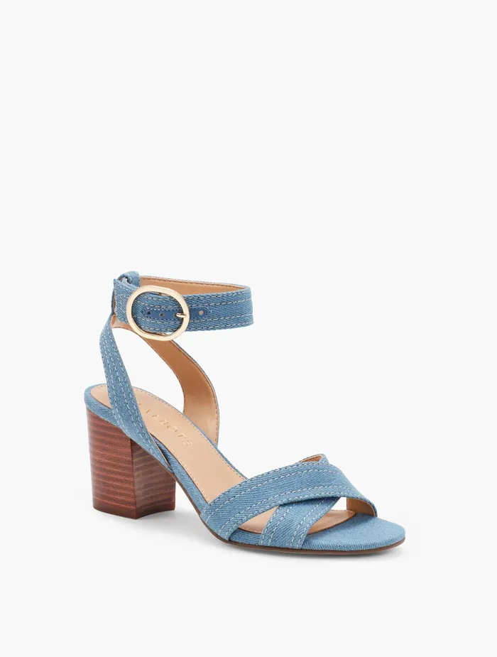 Women Sandals Talbots Beatrice Ankle Strap Sandals Light Denim