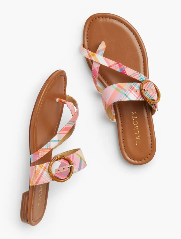 Women Sandals Talbots Gia Buckle Sandals Coral Multi