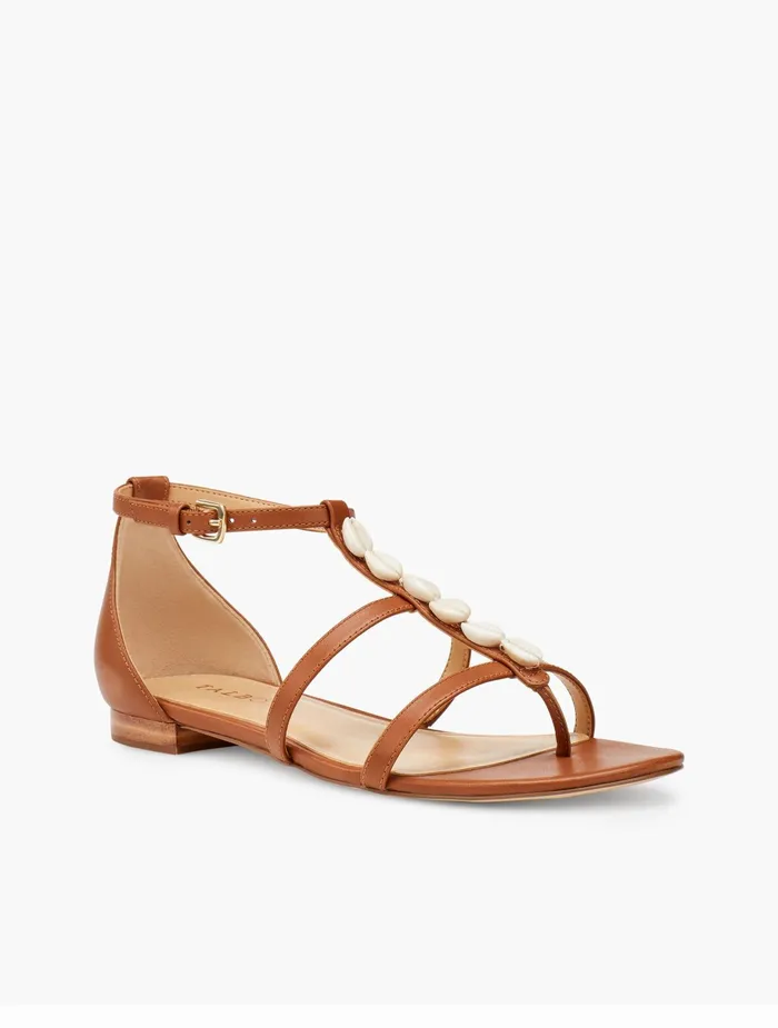 Women Sandals Talbots Keri Vachetta Leather Sandals Havana Tan