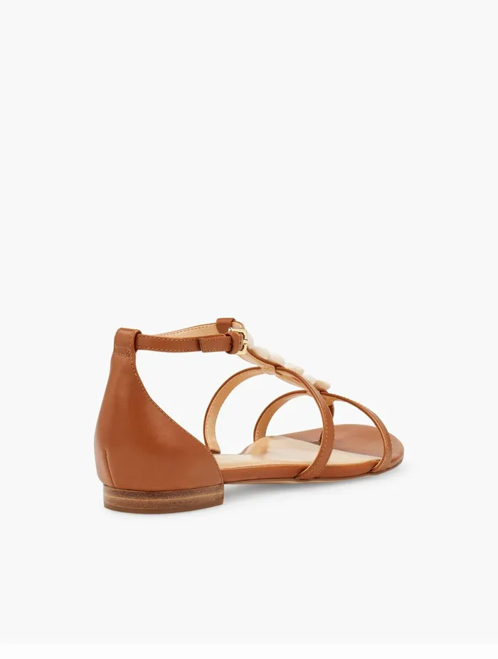 Women Sandals Talbots Keri Vachetta Leather Sandals Havana Tan