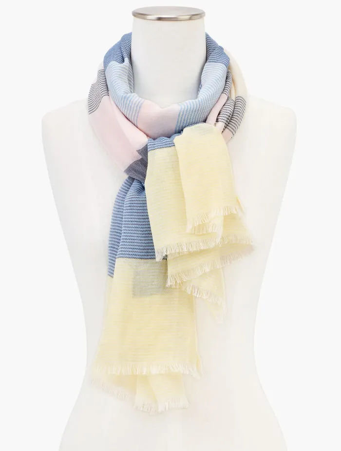Women Scarves Talbots Colorblock Oblong Scarf Ivory Multi