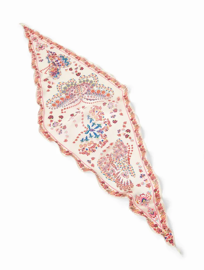 Women Scarves Talbots Echo Butterfly Diamond Scarf Mint Multi