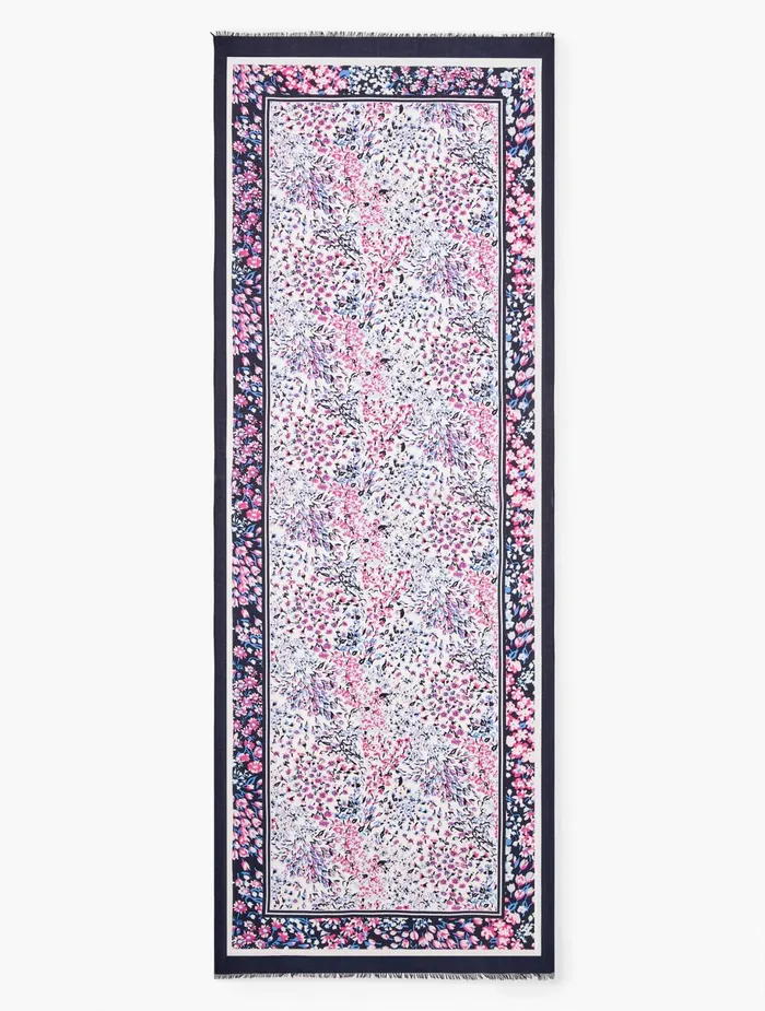 Women Scarves Talbots Floral Garden Oblong Scarf Ivory Multi