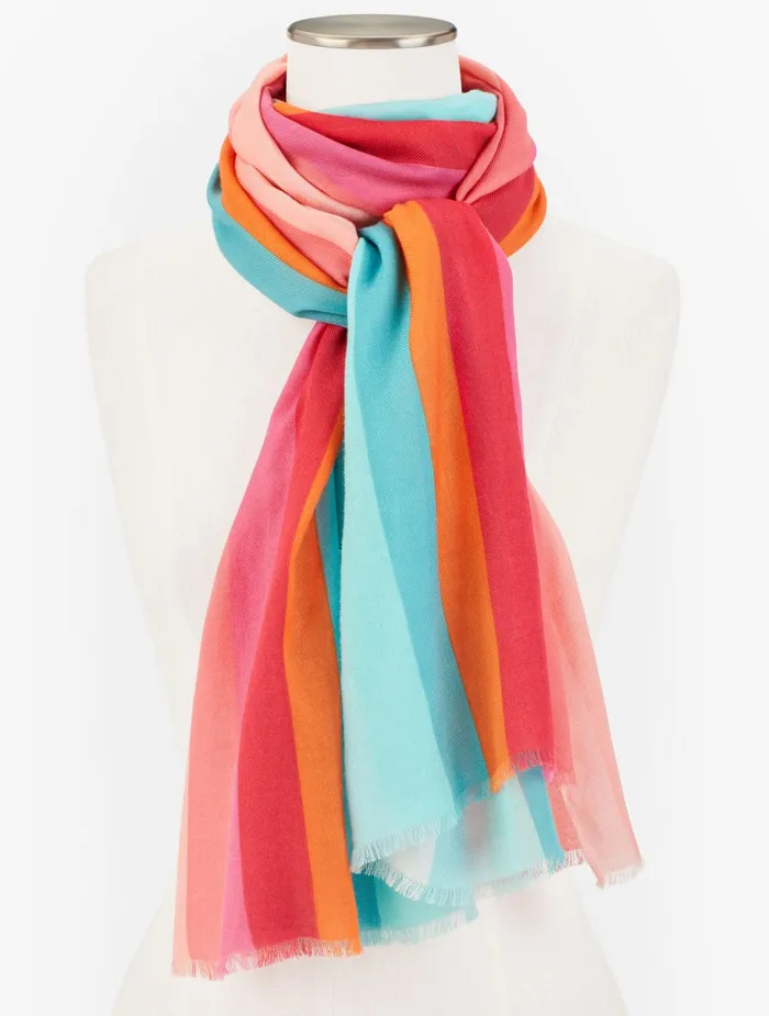 Women Scarves Talbots Ombr Oblong Scarf Scallop Pink Multi