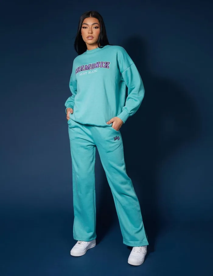 Women Seam Front Striaght Leg Embroidered Joggers Aqua Kaiia Blue Public Desire Jogger and Leggings Women Seam Front Striaght Leg Embroidered Joggers Aqua Kaiia Blue Public Desire Jogger and Leggings