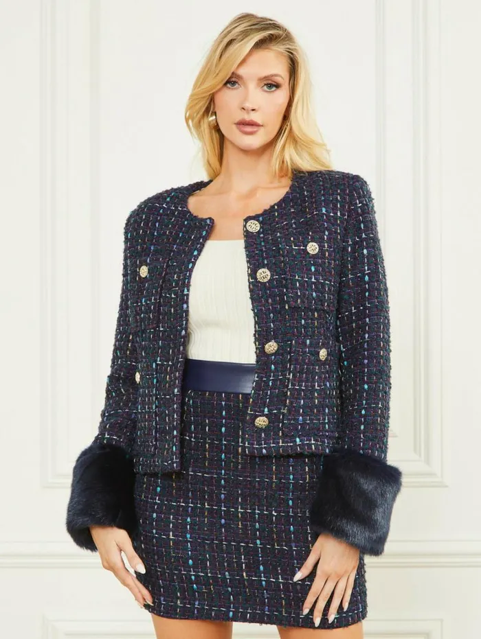 Women Secret Tweed Jacket Satellite Purple Multi Marciano Jackets Women Secret Tweed Jacket Satellite Purple Multi Marciano Jackets