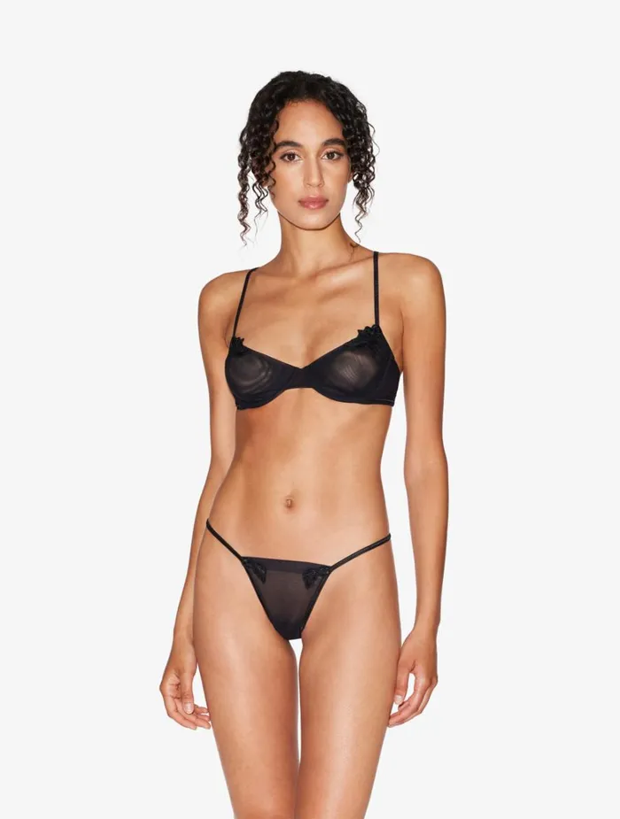 Women Shapewear La Perla Balconette Bra In Black In Stretch Tulle