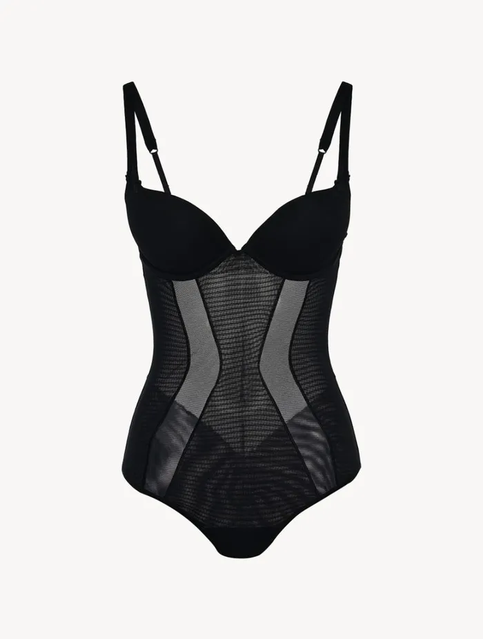 Women Shapewear La Perla Bodysuit In Black Stretch Tulle