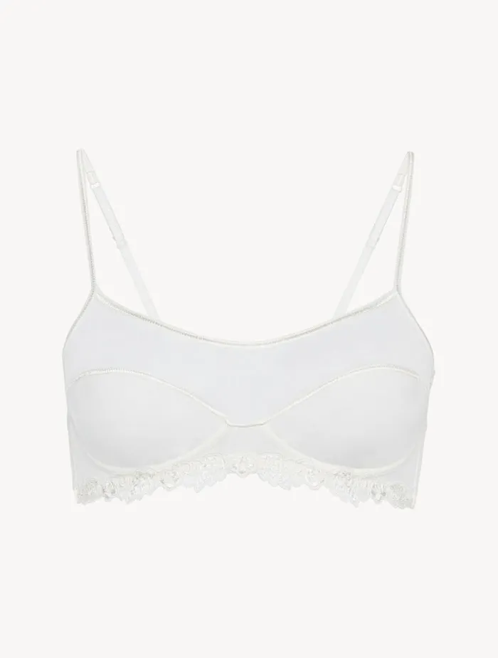 Women Shapewear La Perla Bralette In Offwhite Stretch Tulle