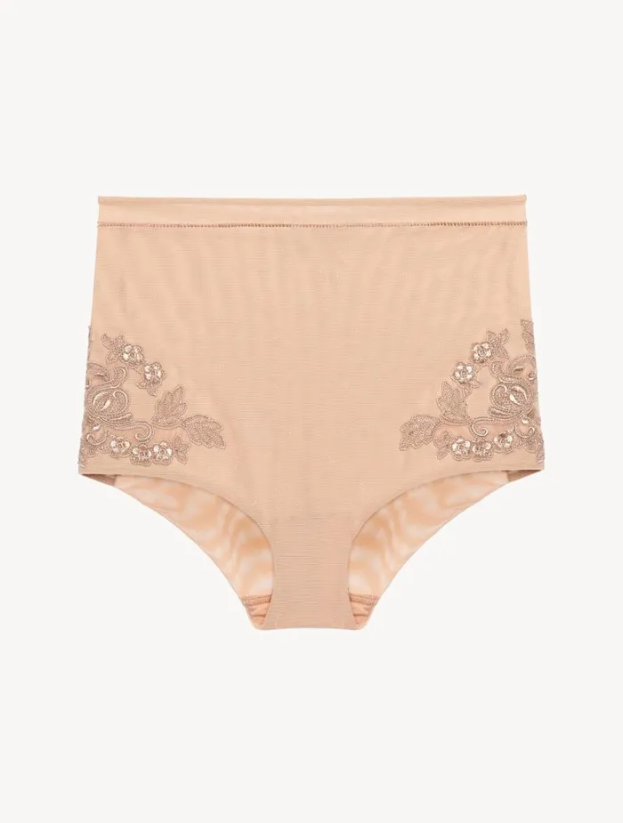 Women Shapewear La Perla Highwaisted Briefs In Sand Stretch Tulle