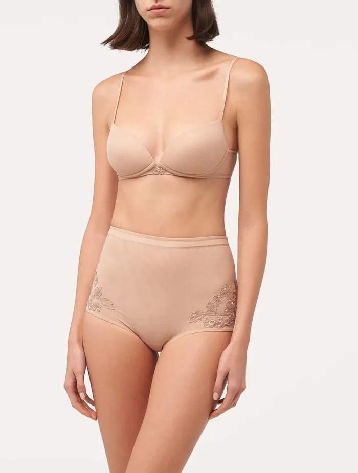Women Shapewear La Perla Highwaisted Briefs In Sand Stretch Tulle