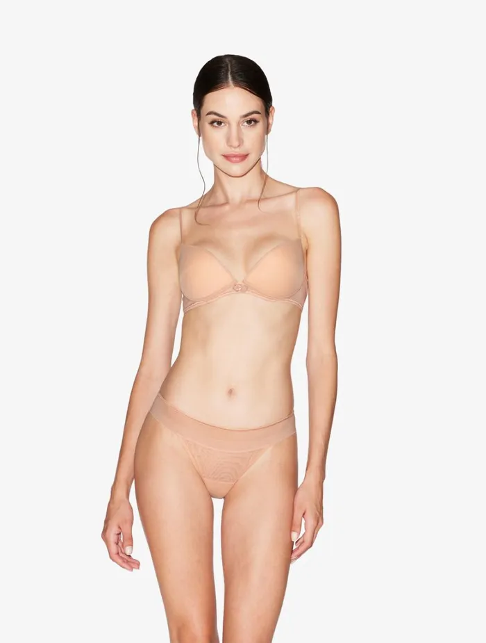 Women Shapewear La Perla Pushup Bra In Sand Stretch Tulle