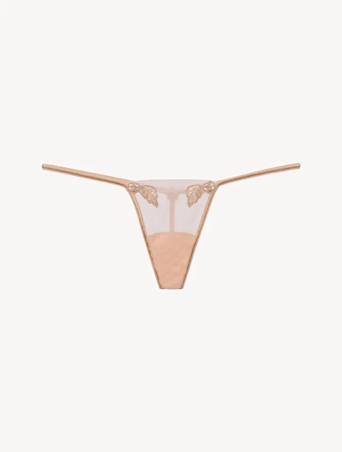 Women Shapewear La Perla Thong In Sand Stretch Tulle