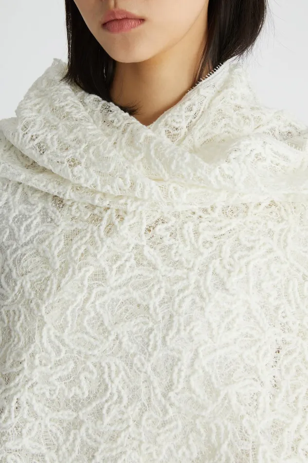 Women Shawl Scarves And Foulards Ermanno Scervino Designer Lace Stole Total White 8211 Ermanno Scervino White