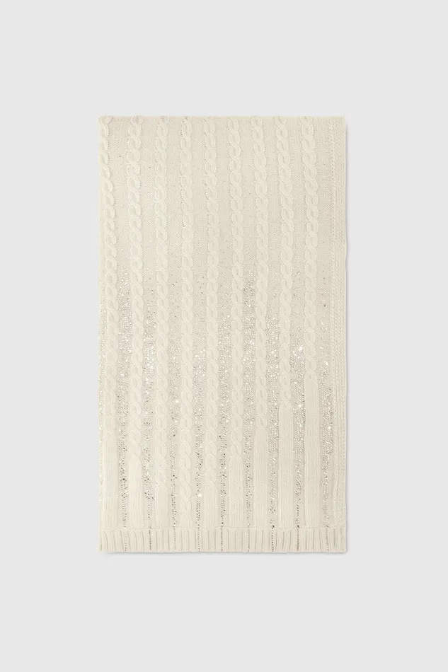 Women Shawl Scarves And Foulards Ermanno Scervino Designer Scarf With Braids And Crystals 8211 Ermanno Scervino White Women Shawl Scarves And Foulards Ermanno Scervino Designer Scarf With Braids And Crystals 8211 Ermanno Scervino White