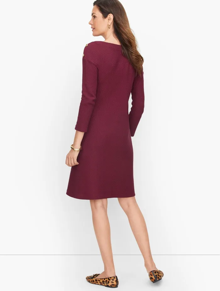 Women Sheath And Shift Talbots Knit Bateau Neck Dress Indigo