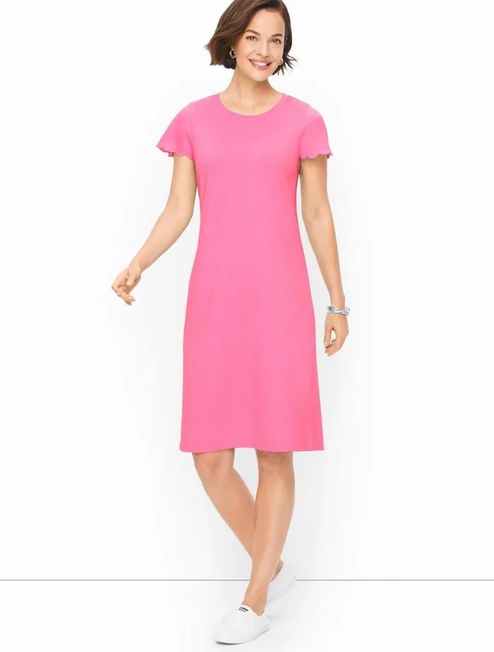 Women Sheath And Shift Talbots Slub Knit Shift Dress Biscayne Blue