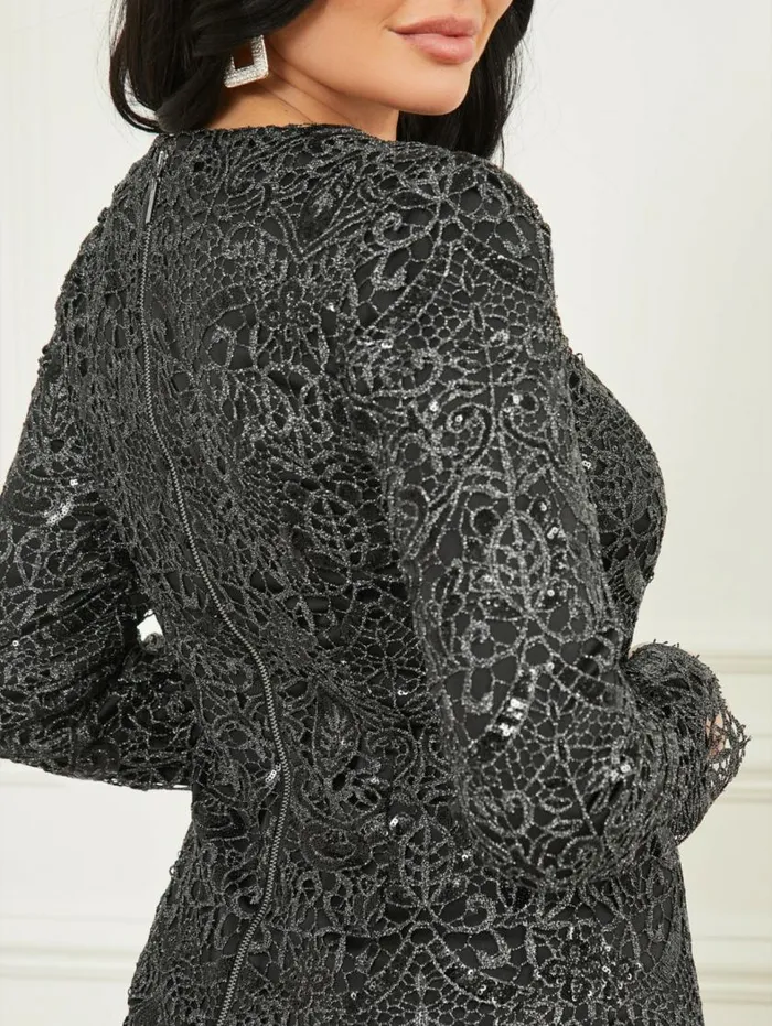 Women Shimmy Lace Dress Jet Black Multi Marciano Dresses Women Shimmy Lace Dress Jet Black Multi Marciano Dresses