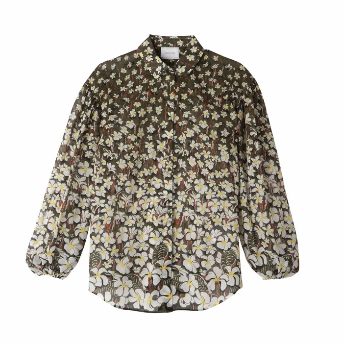 Women Shirt Khaki Longchamp Tops and Blouses
