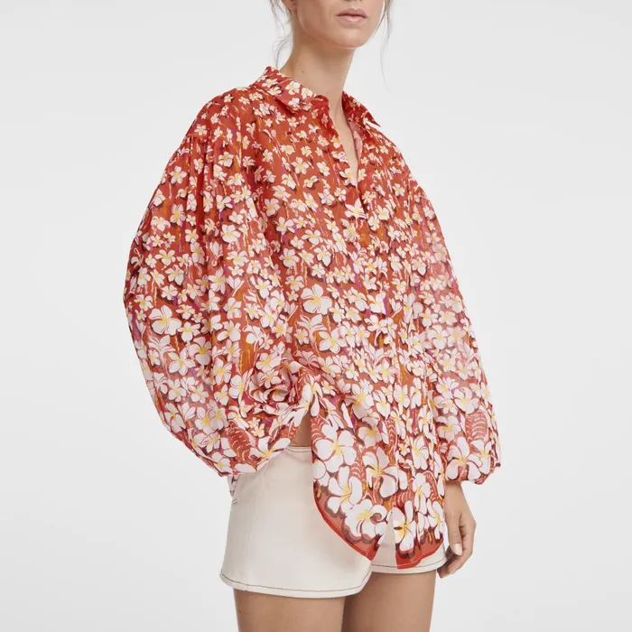 Women Shirt Strawberry Longchamp Tops and Blouses