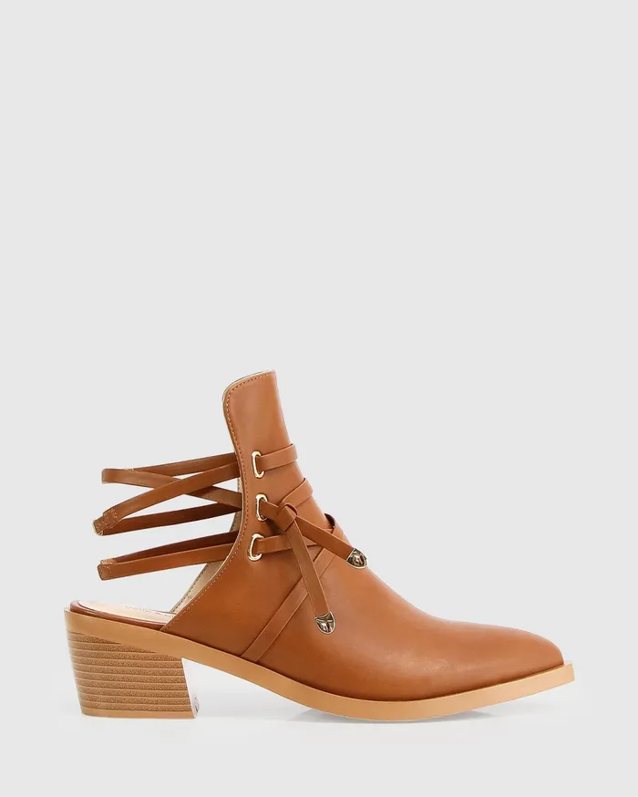 Women Shoes Belle and Bloom Can039t Be Tamed Open Back Boot 8211 Tan