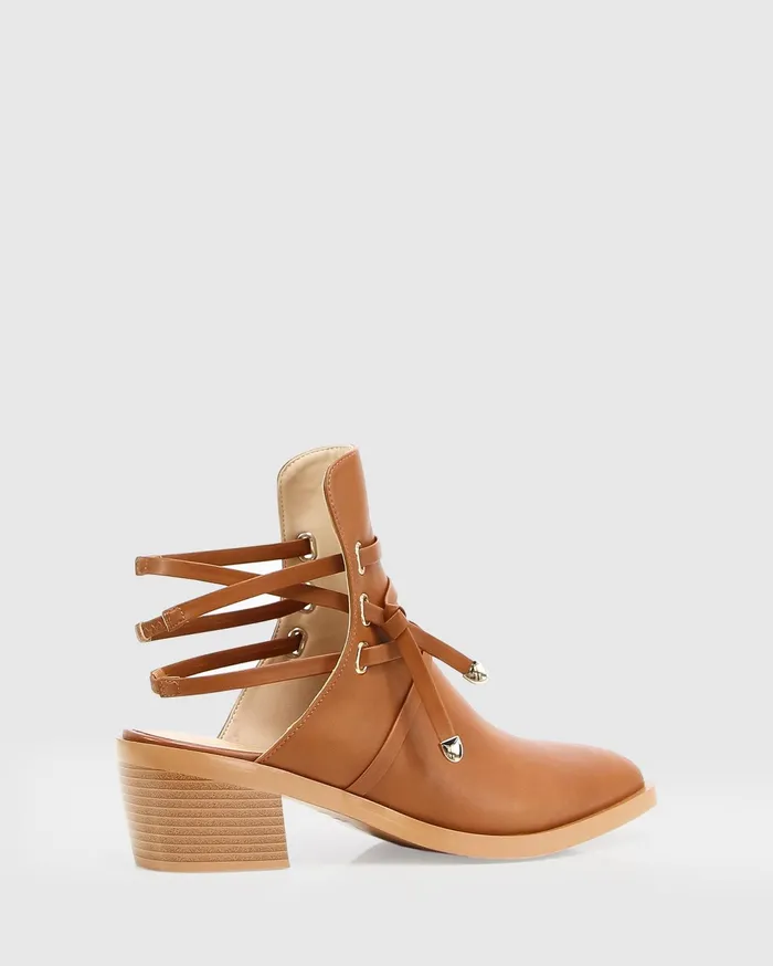 Women Shoes Belle and Bloom Can039t Be Tamed Open Back Boot 8211 Tan