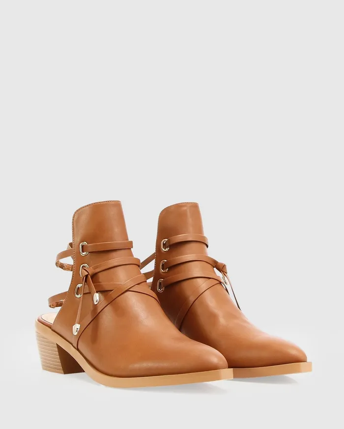 Women Shoes Belle and Bloom Can039t Be Tamed Open Back Boot 8211 Tan