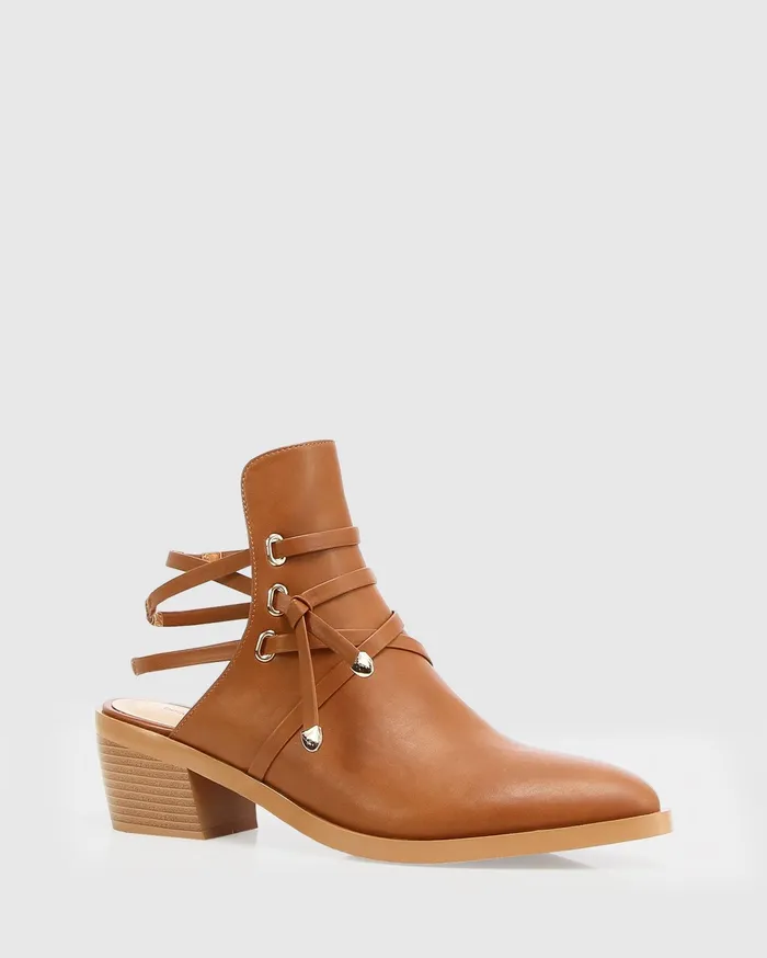 Women Shoes Belle and Bloom Can039t Be Tamed Open Back Boot 8211 Tan