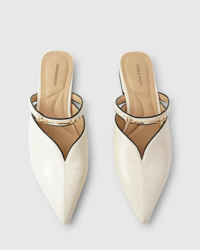 Women Shoes Belle and Bloom Magic Hour Ballet Slide 8211 Off White Patent