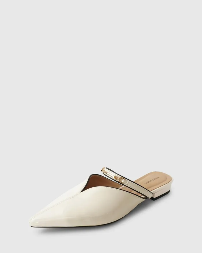 Women Shoes Belle and Bloom Magic Hour Ballet Slide 8211 Off White Patent