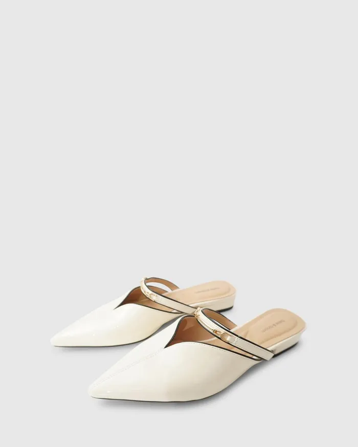 Women Shoes Belle and Bloom Magic Hour Ballet Slide 8211 Off White Patent