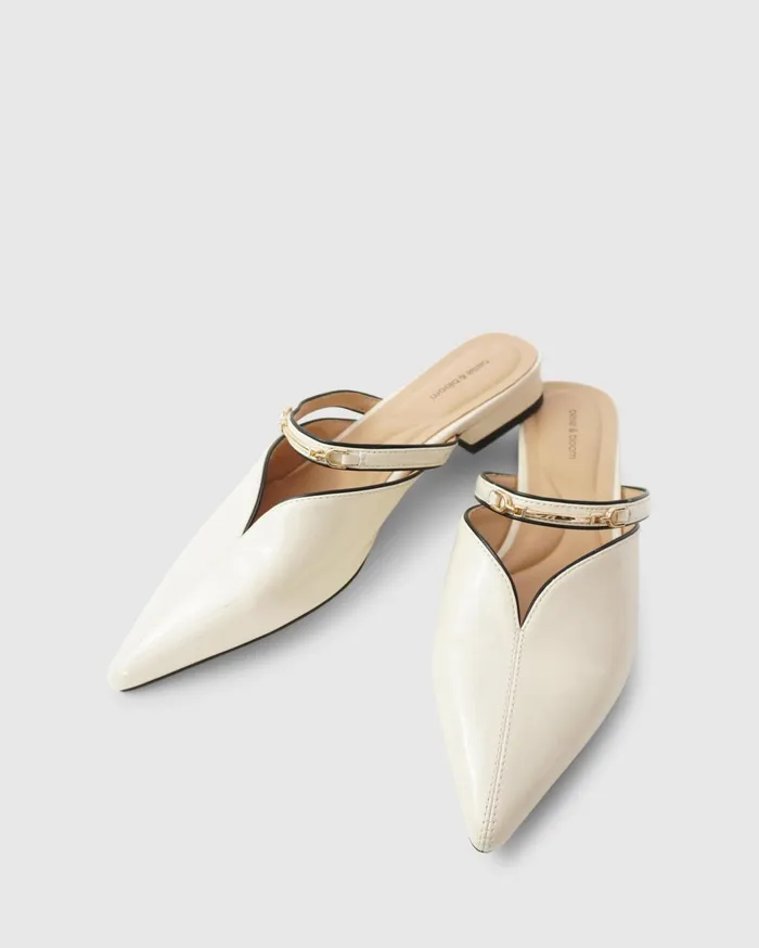 Women Shoes Belle and Bloom Magic Hour Ballet Slide 8211 Off White Patent