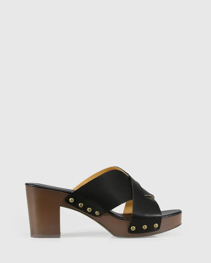 Women Shoes Belle and Bloom Midtown Clog Mule 8211 BlackChocolate