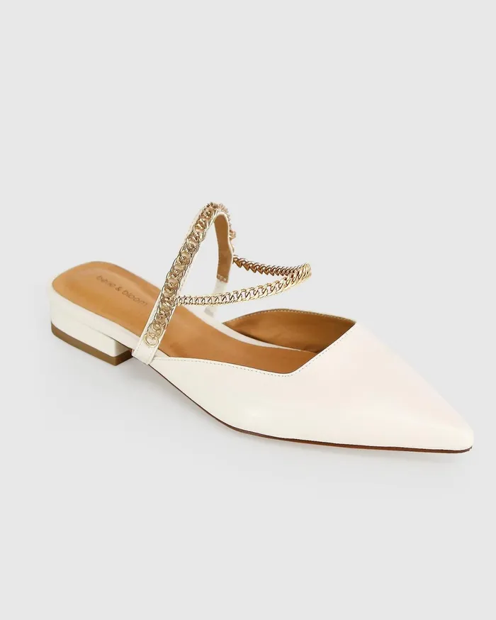 Women Shoes Belle and Bloom On The Go Leather Flat 8211 Cream