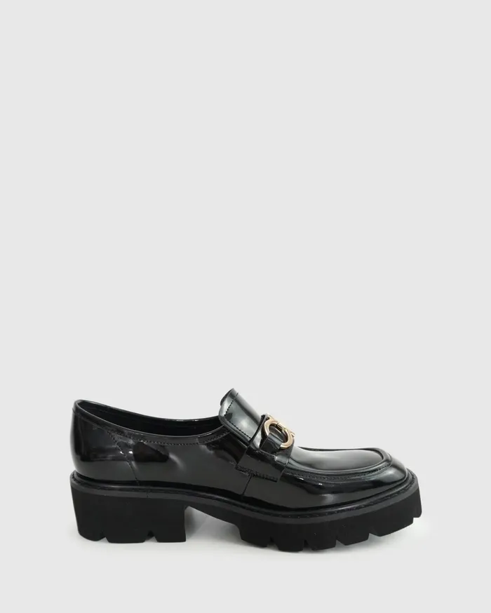 Women Shoes Belle and Bloom Wishing Well Loafer 8211 Black Patent