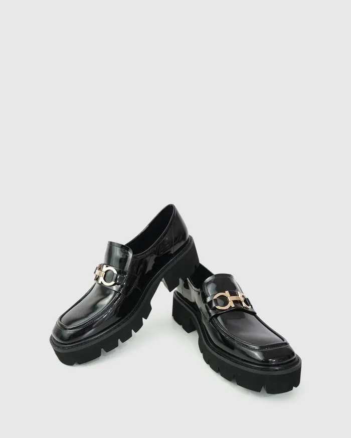Women Shoes Belle and Bloom Wishing Well Loafer 8211 Black Patent