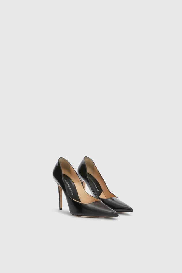 Women Shoes Ermanno Scervino Designer Black Leather Dcollete With Stiletto Heel 8211 Ermanno Scervino Black