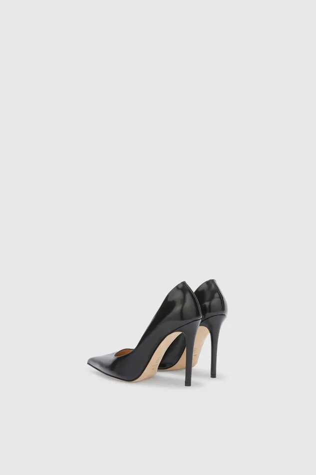 Women Shoes Ermanno Scervino Designer Black Leather Dcollete With Stiletto Heel 8211 Ermanno Scervino Black