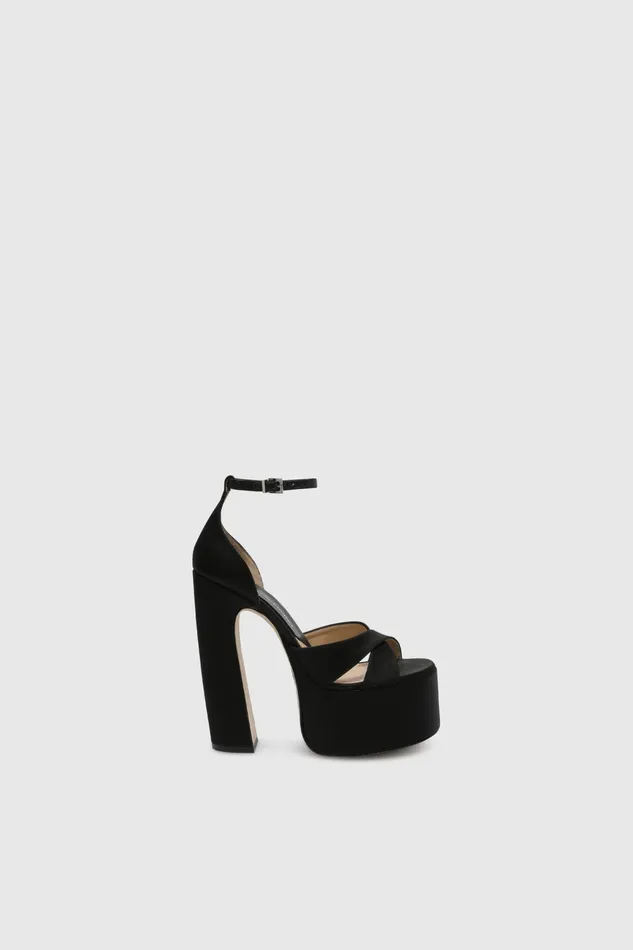 Women Shoes Ermanno Scervino Designer Black Satin Platform Sandals 8211 Ermanno Scervino Black Women Shoes Ermanno Scervino Designer Black Satin Platform Sandals 8211 Ermanno Scervino Black