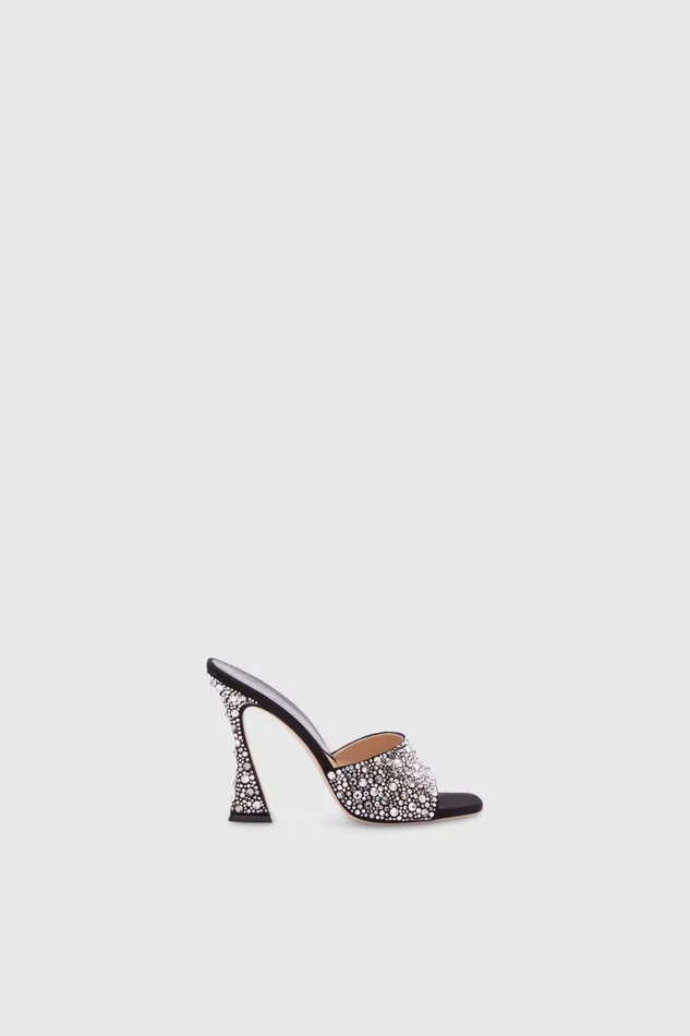 Women Shoes Ermanno Scervino Designer Mules With Silver Crystals 8211 Ermanno Scervino Black Women Shoes Ermanno Scervino Designer Mules With Silver Crystals 8211 Ermanno Scervino Black