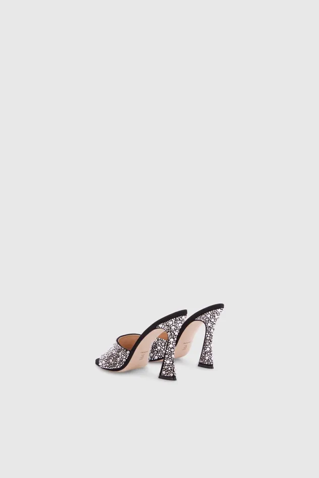 Women Shoes Ermanno Scervino Designer Mules With Silver Crystals 8211 Ermanno Scervino Black