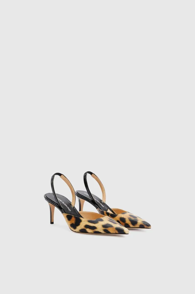 Women Shoes Ermanno Scervino Designer Slingback With Animal Print 8211 Ermanno Scervino Leopard Print